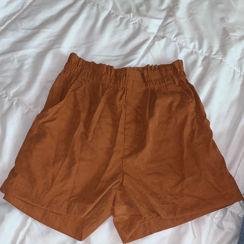 paper bag burnt orange shorts